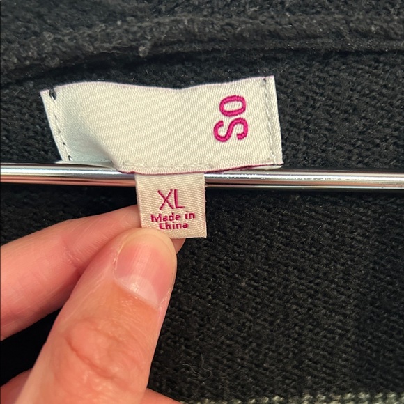 SO Women's Colorblock Cardigan - Black, Green, Pink, Orange - Picture 5 of 6